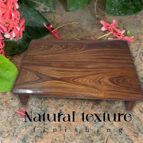 Image of Sheesham Wood Step Stool for Adults - Solid Wooden One Step Stool for Seniors, Bed, Kitchen & Bathroom | Non-Slip Mat | No Assembly Required | Premium Finish