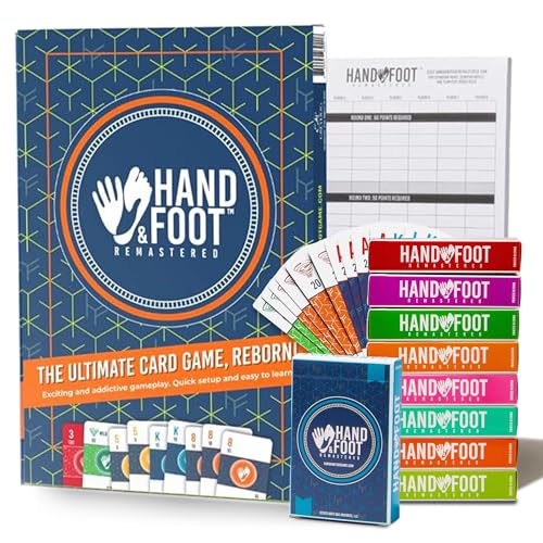 Hand & Foot Remastered 4 Player Edition – Card Game for Adults & Families