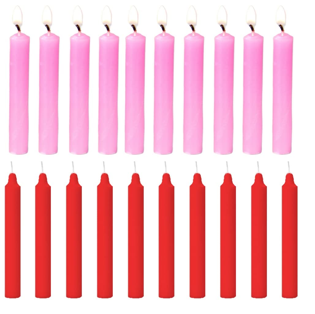 PROSPERRO LUMO by Parkash Candles Multicolour Chime Candles Set of 20 (Pink&Red)-image-35