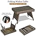 Tangkula Outdoor Folding Wicker Table, Heavy Duty Rattan Foldable Standing Coffee Side Table, for Patio Poolside Lawn Garden Balcony