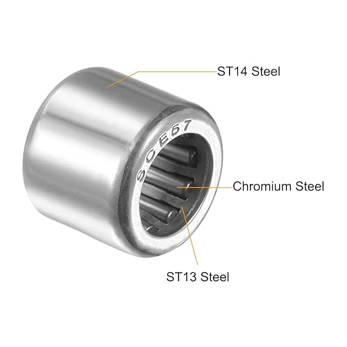 Miniatura 28 de uxcell Rodamientos de agujas SCE1010 5/8-inch Bore 13/16-inch OD 5/8-inch ancho Chrome Steel Open End 5pcs