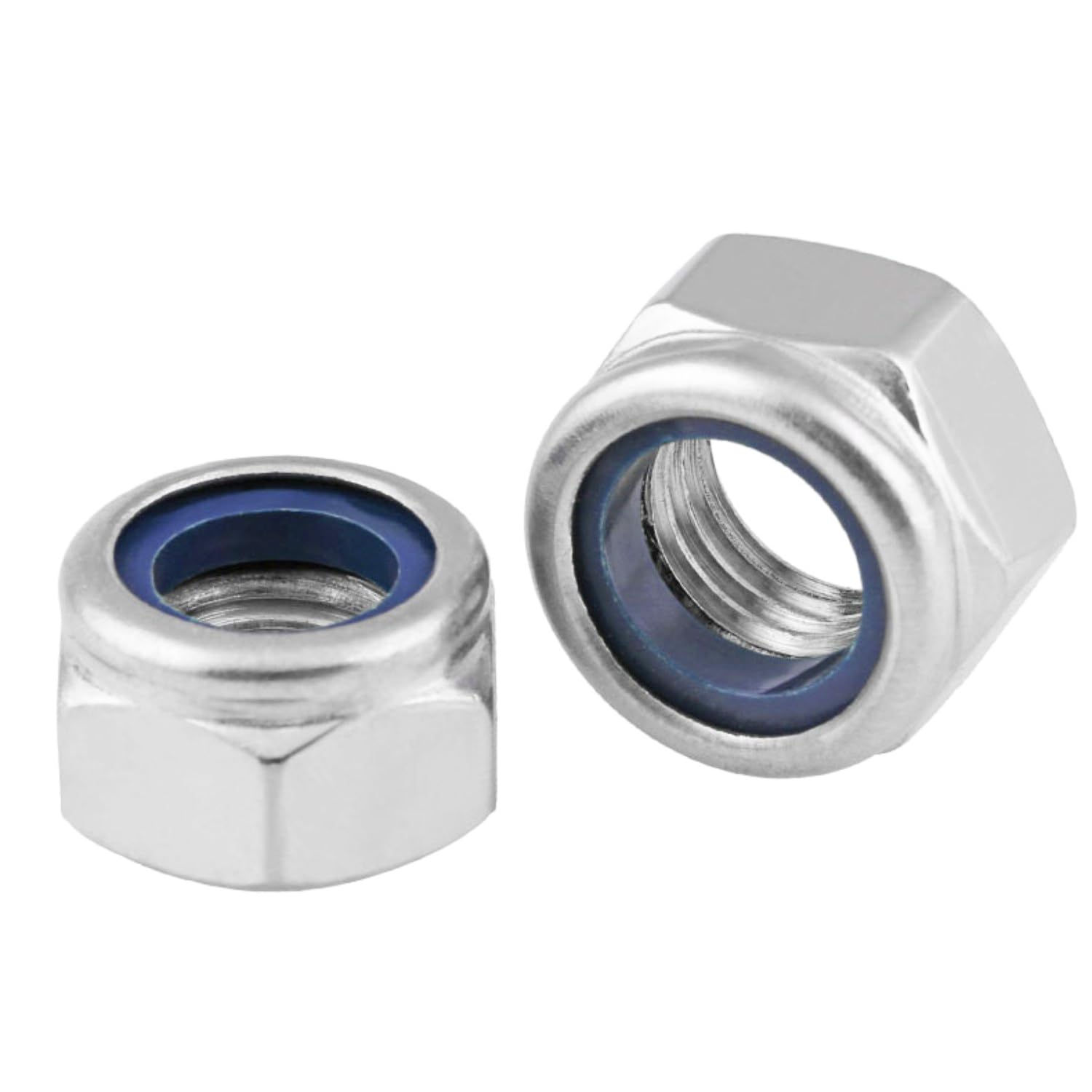 Kuprowin M8 x 1.25mm Lock Nuts,304 Stainless M8 Nylon Insert Locknuts for Bolts, m8 Nylock Nuts 50pcs