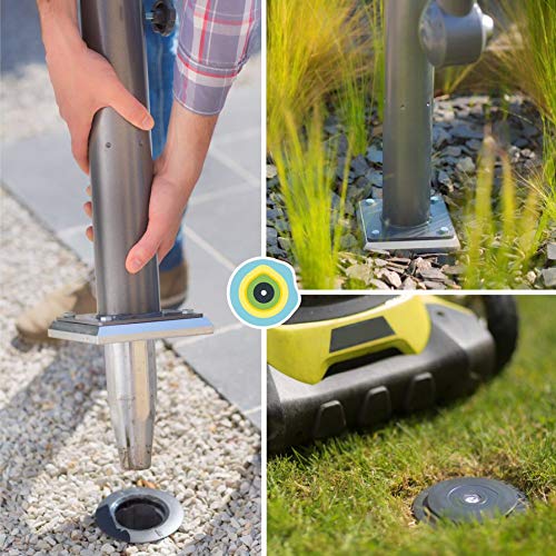UISEBRT Plaque De Base Universelle Pour Parasol Déporté - Ancrage Sol Métal Galvanisé