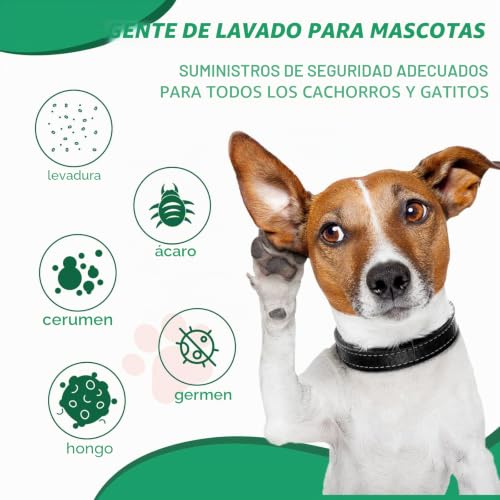 Miniatura 4 de Lureluxe 120ml Limpiador De Oídos Para Mascotas,Limpiador Orejas Perros,Limpiador Oidos Gatos,Cuidado De Las Orejas De Perros Y Gatos,Limpiador Orejas Para Humectar,Apto Para De Gatos Y Perros
