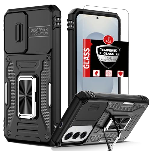 Coque Samsung S25 antichoc de qualité militaire avec protège-caméra et anneau béquille intégré