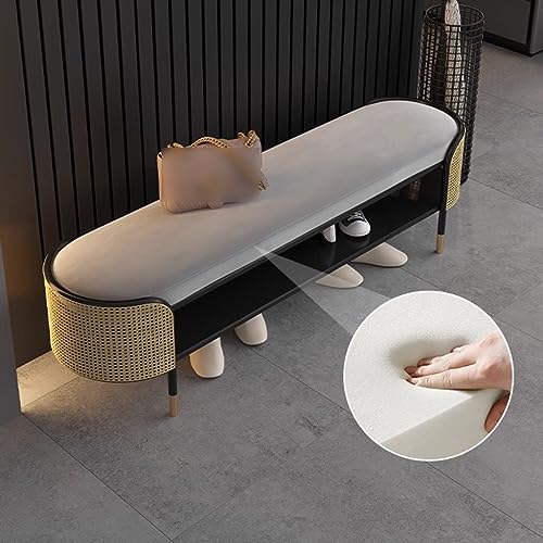 Banc à chaussures en métal gris meuble de rangement entrée compact - 5