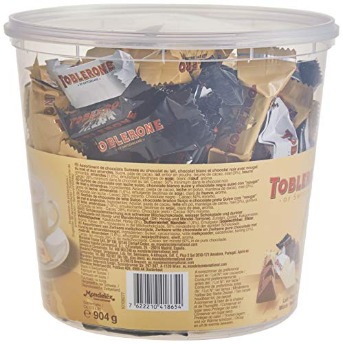 Toblerone Mixed Minis 1 x 904 g blikje, fijne Zwitserse chocolade in drie soorten met honing en amandelnougat - Afbeelding 3