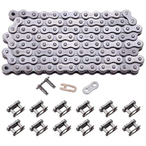 Image of Heavy-Duty 420 Drive Chain - 120 Links for Various 50cc 70cc 90cc 110cc 125cc150cc ATVs, Quads, Go-Karts & Mini Bikes