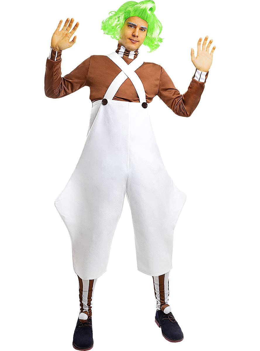 Funidelia | Costume da Oompa Loompa - La Fabbrica di Cioccolato per uomo Charlie and the Chocolate Factory - Costume per Adulto e accessori per Feste, Carnevale e Halloween - Bianco