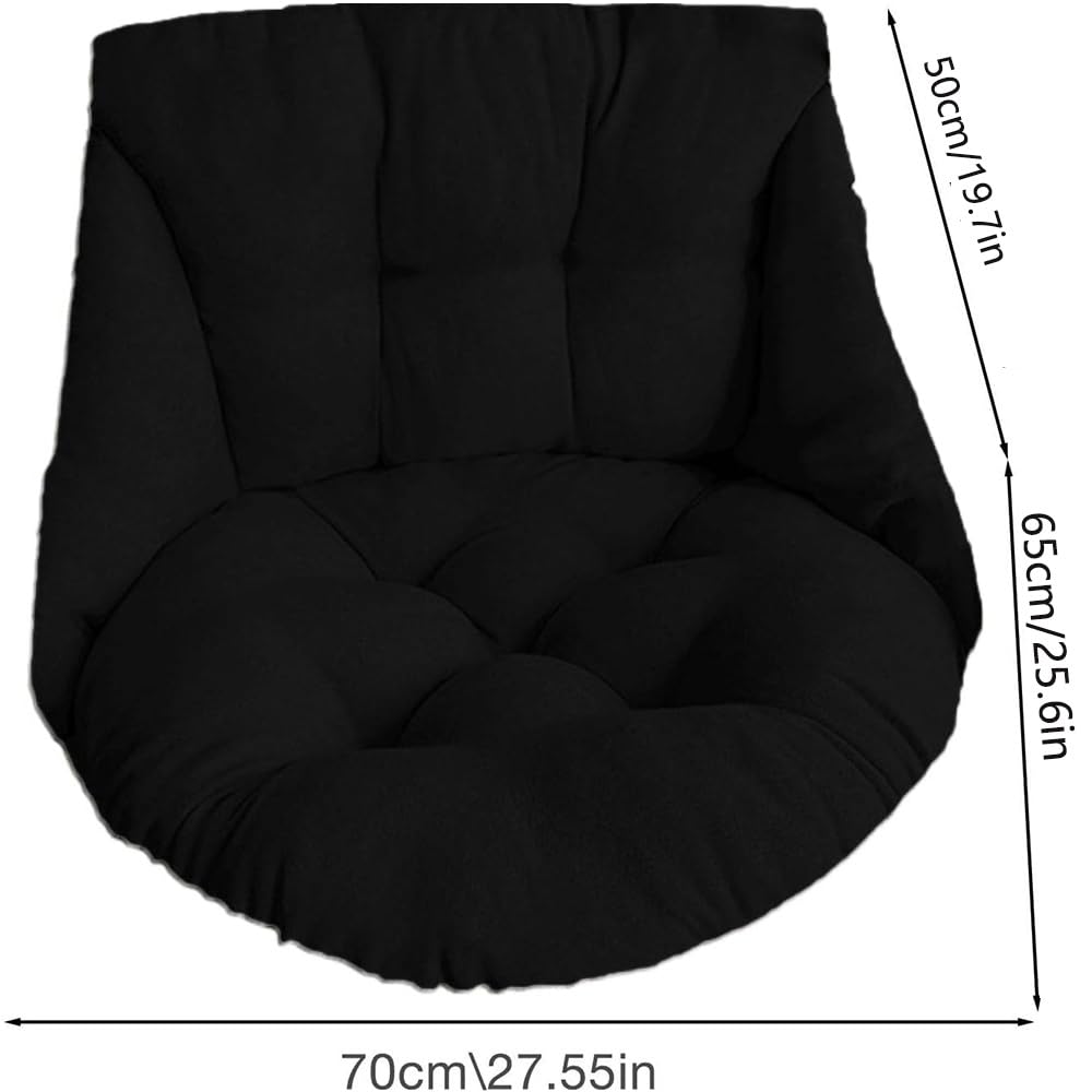 Cojín de Respaldo para Silla, Cojín para Hamaca con Respaldo, Cojín para Columpio Lavables, Cojines para Silla de Patio para Muebles de Exterior Interior (Color : Black)