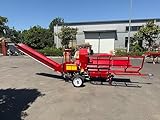 27T Firewood Processor -739cc RATOGas Enginel 17.32'Max Cut,20' Chainsaw, Log Lifter, 3MConveyor, 6-Way Wedge(Full Hydraulic)| For Home/Farm/Small Business (Red)