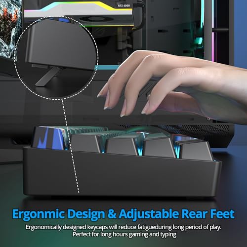 Image of Protable 60% Percent Gaming Keyboard Mechanical, Mini Compact Ice-Blue LED Backlit 68 Keys Wired Office Keyboard with Red Switch for Mac /Win /PS4 /PS5(68Green /red Switch)