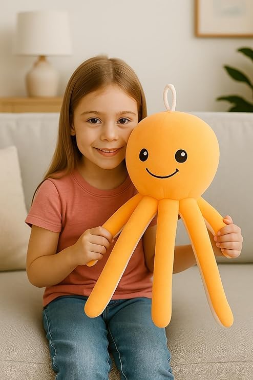 Image of Green Octopus Plush Soft Toy for Kids - 30cm Stuffed Animal | Cute & Cuddly Sea Animal Toy for Boys & Girls | Birthday Gift