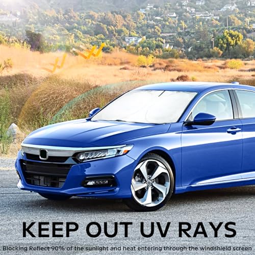 INSAUTO for Accord 2026 Windshield Sun Shade Sunshade Protector for Honda Accord 2021 2022 2023 2024 2025 Windshield Cover Sun Visor Foldable Window Heat Shield Reflector Blocks UV Ray Car Accessories