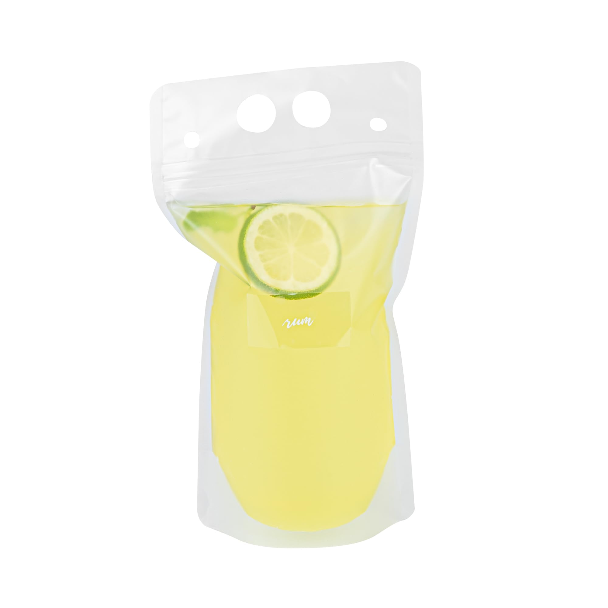 Label Tek - Etiqueta de plástico para ron, transparente con fuente blanca, resistente al agua, 5 x 2,5 cm, caja de 100 unidades