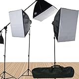 Fancierstudio 3800 Watt Softbox Video Lighting Kit Light Kit with Carrying Case by Fancierstudio 906