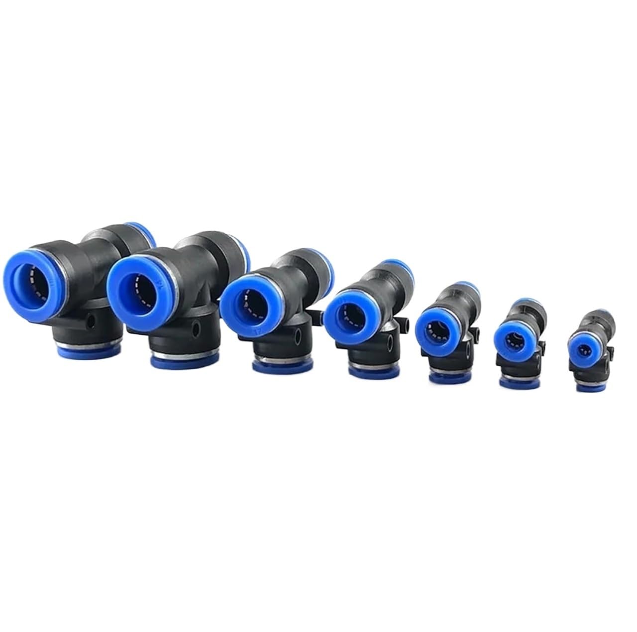 Pneumatic Fittings 20pcs PE Air Connectors Pneumatic Fitting Quick 3Way Pipe Water Hose Tube Connector(Pe 16)