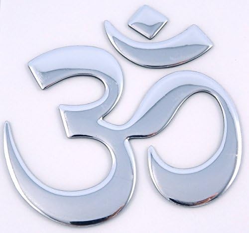 Aum Om Yoga Chrome Finish Decal Emblem 3D Sticker for car Bike 2.5" Flexible