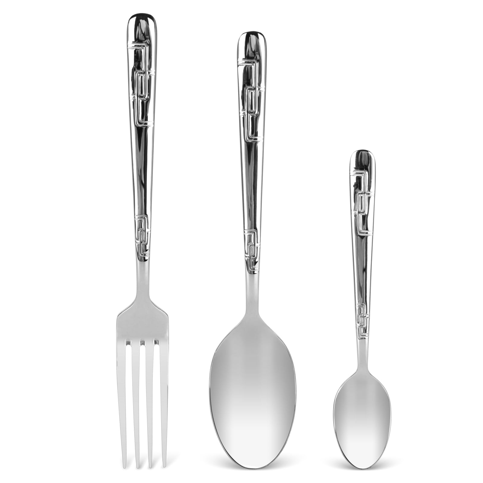 Fissman Turín - Cubertería de 18 piezas de acero inoxidable 18/10 de grado alimenticio, metal duradero, acabado espejo, uso en el hogar, restaurante y hotel