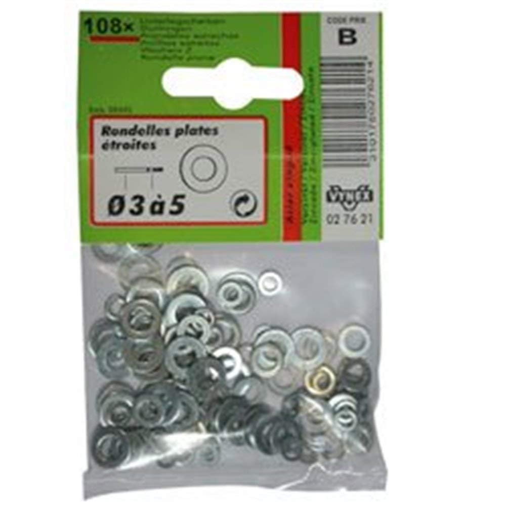 VYNEX 3101780276061 Narrow Flat Washer D.8 CP:1, Grey, One Size