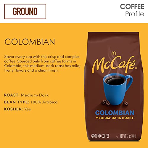 Mccafé Colombian, Medium-Dark Roast Ground Coffee, 12 Oz Bag #TOP2