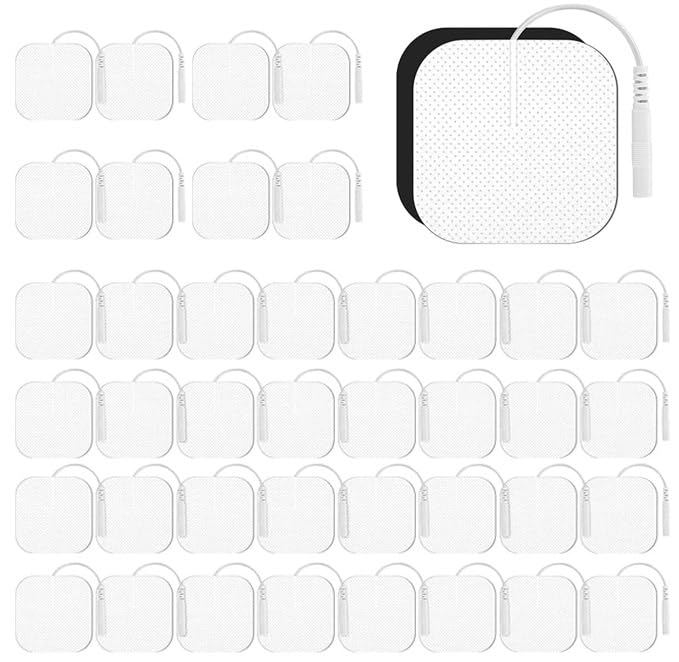 TENS-EMS Elektroden-Pads 5x5 cm TENS Gerät Pads Wiederverwendbar selbstklebenden Elektroden Pads für TENS Geräte and EMS Trainer (20)