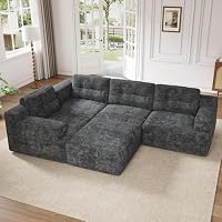 Sapgaks Canapé d'angle Convertible,configurable en Forme de L ou de U,Canapé modulable en Chenille,canapé 5 Pl