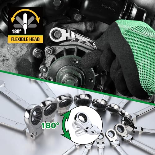SK Flex-Head Ratcheting Wrench Set