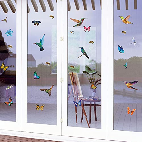 Vinilos decorativos de mariposas y colibríes 32 piezas miniatura 3