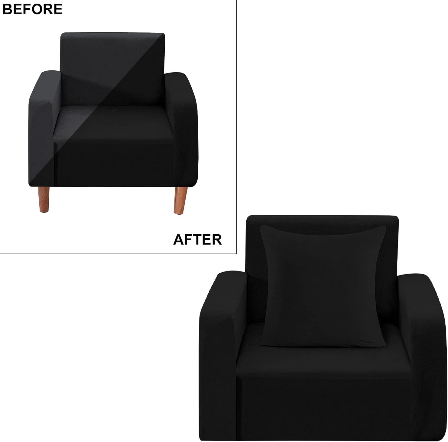 WedDecor Thick Velvet Sofa Cover 1 Seater Crushed Couch Slipcover, Super Stretch - Image 4