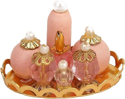 U-K Casa de muñecas en miniatura botellas de perfume con bandeja nuevo lanzado y popular, agradable y práctico