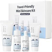ROUND LAB 1025 Dokdo Hydrating Mini Size Kit (Cleanser, Toner, Ampule, Cream), Deep Hydration for Dry Skin, Daily Skin Care Routine Trial Kit for Moisture Care, Travel Size Gift Set, Korean Skin Care