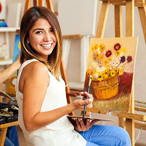 Image of BOSOBO Paint Brushes Set, 10 Pieces Round Pointed Tip Paintbrushes Nylon Hair Artist Acrylic Paint Brushes for Acrylic Oil Watercolor, Face Nail Body Art, Miniature Detailing & Rock Painting, Black