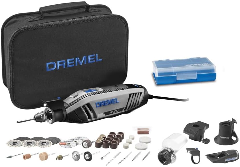 4300-5/40 High Performance Rotary Tool Kit with LED Light- 5 Attachments & 40 Accessories - Ideal for Grinding, Cutting, Wood Carving, Sanding, and Engraving