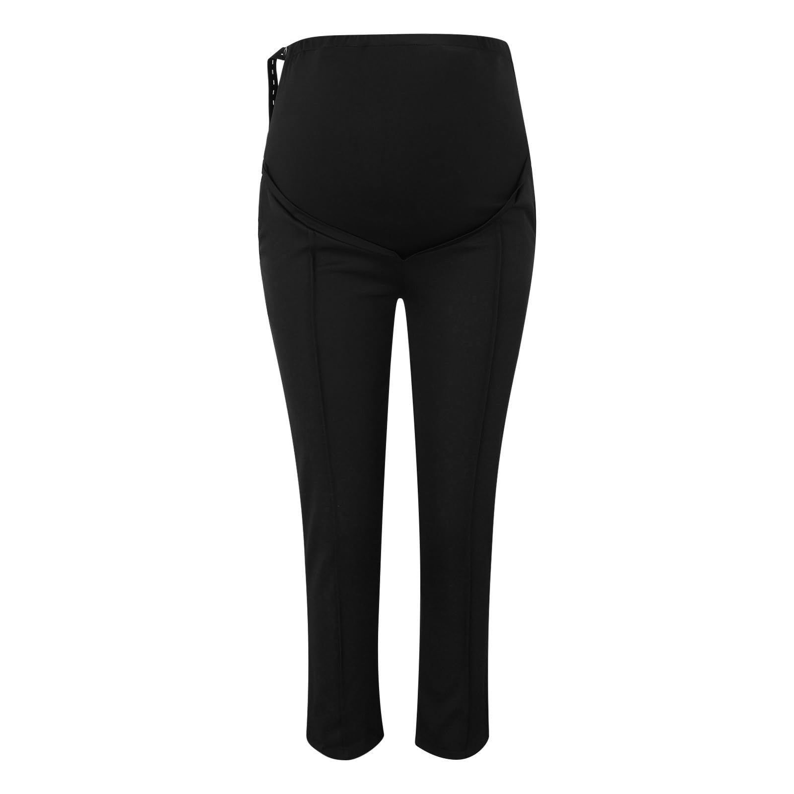 Pantalones de maternidad cómodos sobre el vientre para mujer, pantalones capri casuales para el trabajo, jeans elásticos