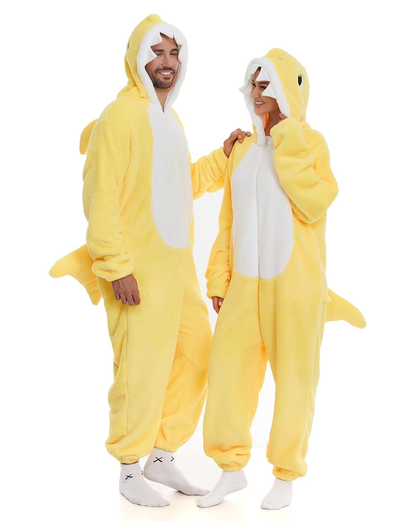 hsctek Adult Luxury Double-sided Flannel Shark Onesies with Hoodie(One set for single one)-picture-46
