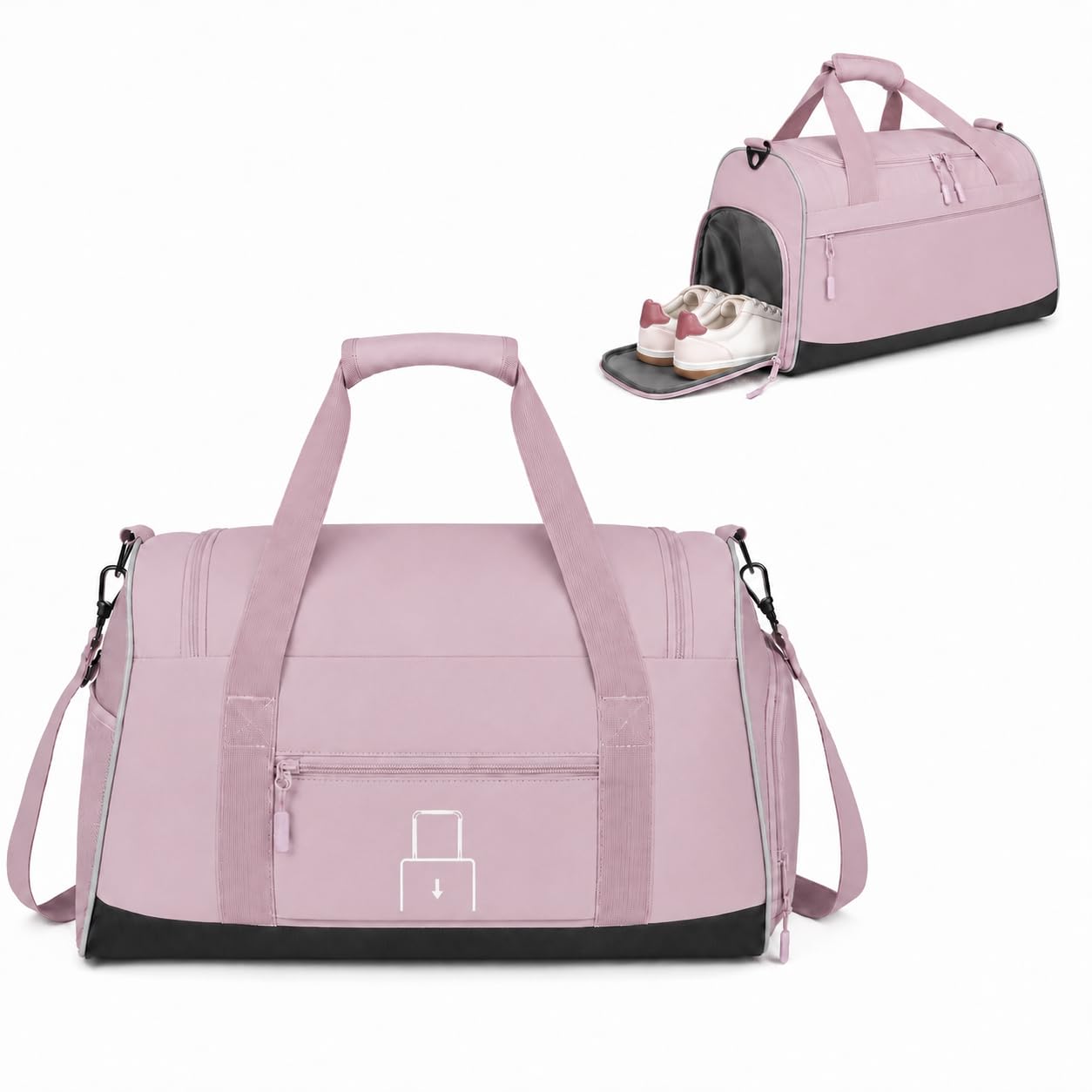 Zedelmaier Sporttasche Kinder Mädchen Leichte Reisetasche Wasserabweisende Schwimmtasche Kinder 30L Sporttasche Mädchen Tragbare Kindersporttasche für Sportstunden, Sportverein, Urlaub (Rosa)