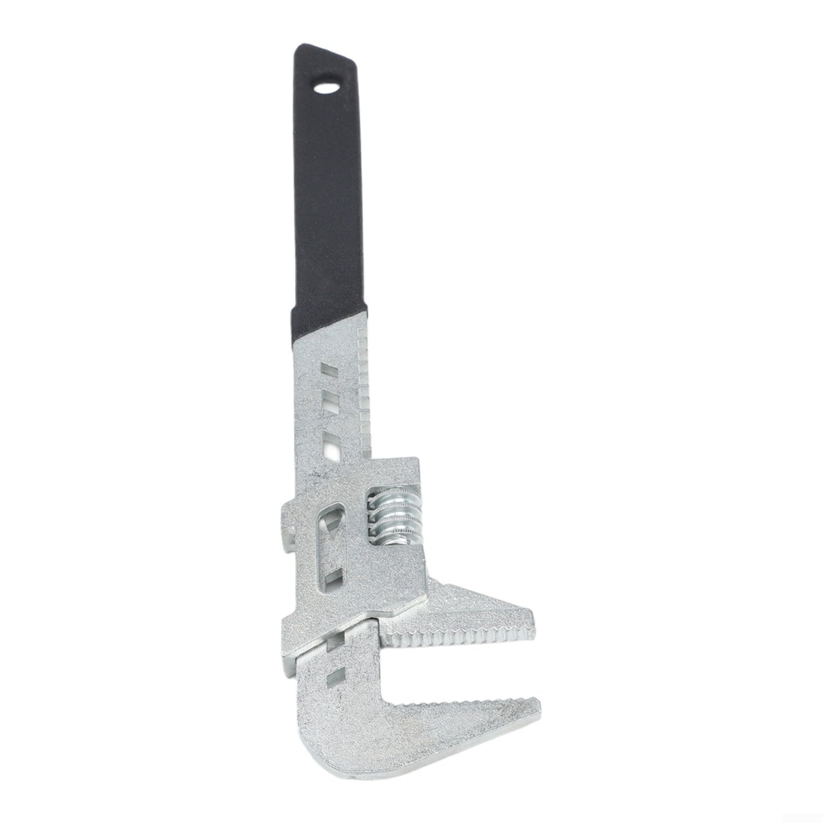 Llave para tubos ajustable de alta resistencia de 12 pulgadas con capacidad de mordaza de 0-75 mm. Fabricada en acero de alto carbono con forjado de hierro dúctil. Cambio rápido de empuñadura median