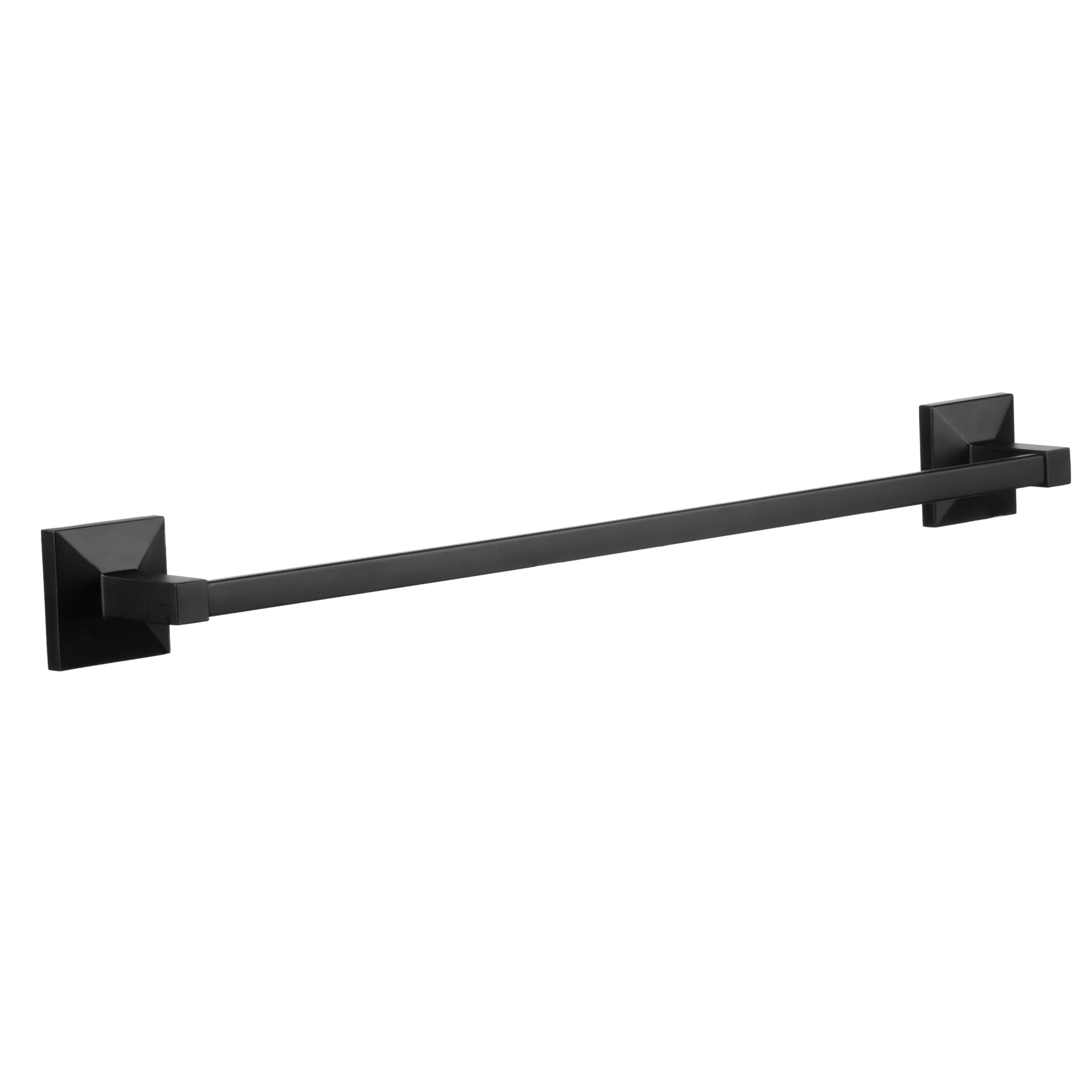 TATAY Towel Rail Bathroom No Drill or With Screws Large | Includes Glue&Fix Adhesive Kit (Holds up to 5kg) and Screws | Stainless Steel | Modern Design | 6 x 6.5 x 60 cm - Iconik Model - Black