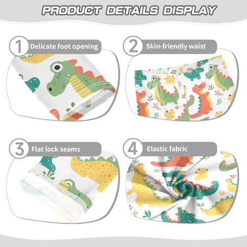 KLL Cute Cartoon Crocodile Alligator Toddler Baby Girl Cotton Leggings Stretch High Waisted Dance Pants Running3