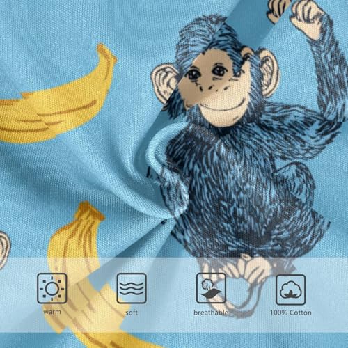 Wusikd Blue Bananas Boys' Underwear Cotton Monkey Boys Briefs Soft Toddler Underwear 2T3