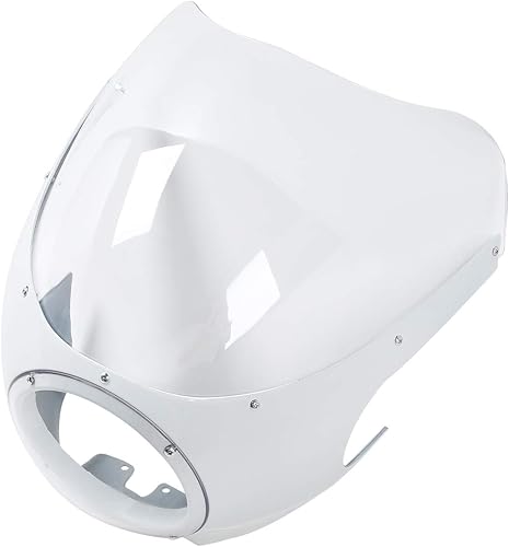 Miniatura 2 de TCT-MOTORPARTS 5.75 "5-34" blanco Cafe Racer faro carenado parabrisas para Harley Sportster XL 883 Dyna