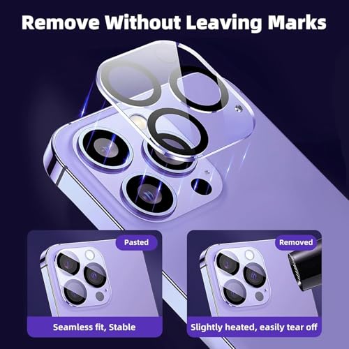 Image of Premium Tempered Glass Screen Protector with Camera Lens Protector for iPhone 14 Pro - [2-Pack] Ultra-Clear, Anti-Scratch, Easy Installation