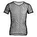 HshDUti Sexy Men Mesh Voir à Travers le T-shirt en Résille à Manches Courtes en Résille Clubwear Black L
