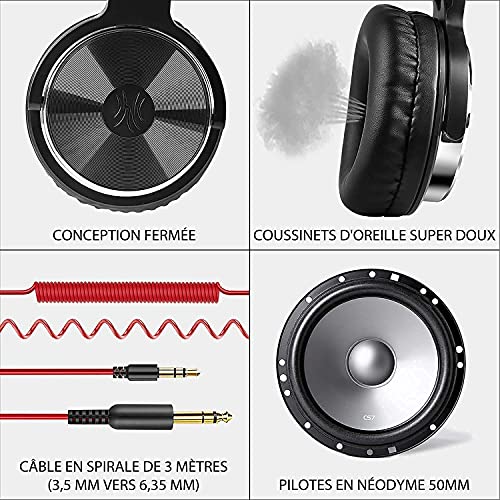 OneOdio Casque Audio Filaire, PC Casque DJ, Casque Basse avec Les Haut-Parleurs de 50 mm, Technologie de Partage de… - Les Beatles, Paul McCartney, John Lennon, RIngo Starr, George Harrison OneOdio Casque Audio Filaire, PC Casque DJ, Casque Basse avec Les Haut-Parleurs de 50 mm, Technologie de Partage de… – Image 4