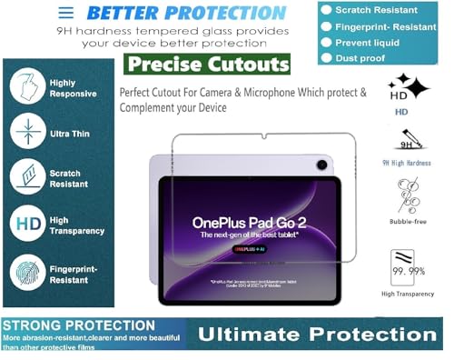 Image of Bigil Tablet Tempered glass Screen Protector Guard for OnePlus Pad Go 2 12.1 inch