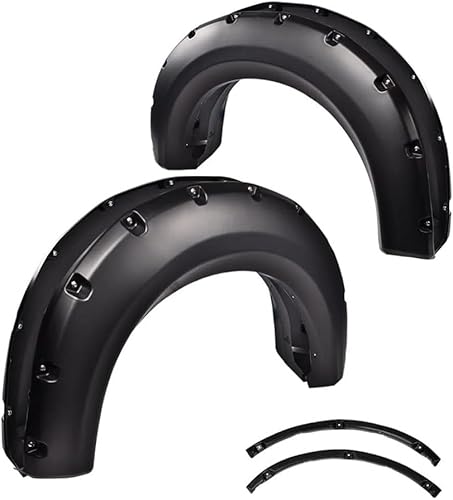 CHEDA Guardabarros para guardabarros, compatibles con Ford F150 2009-2014, pintables, remachables, suaves, color negro mate, estilo bolsillo, 4