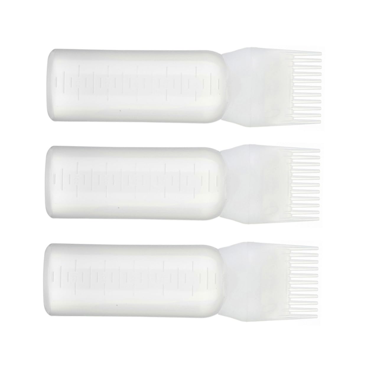 IWOWHERO 2sets Hair Coloring Bottle Applicator Comb for Even Dye Application 3pcs*2