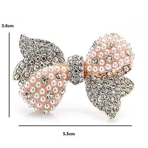 Broches de Mujer con Diamantes de imitación y Perlas, broches con Lazo para Mujer, broches de Flores para Fiesta de Bodas y Oficina, broches de Regalo