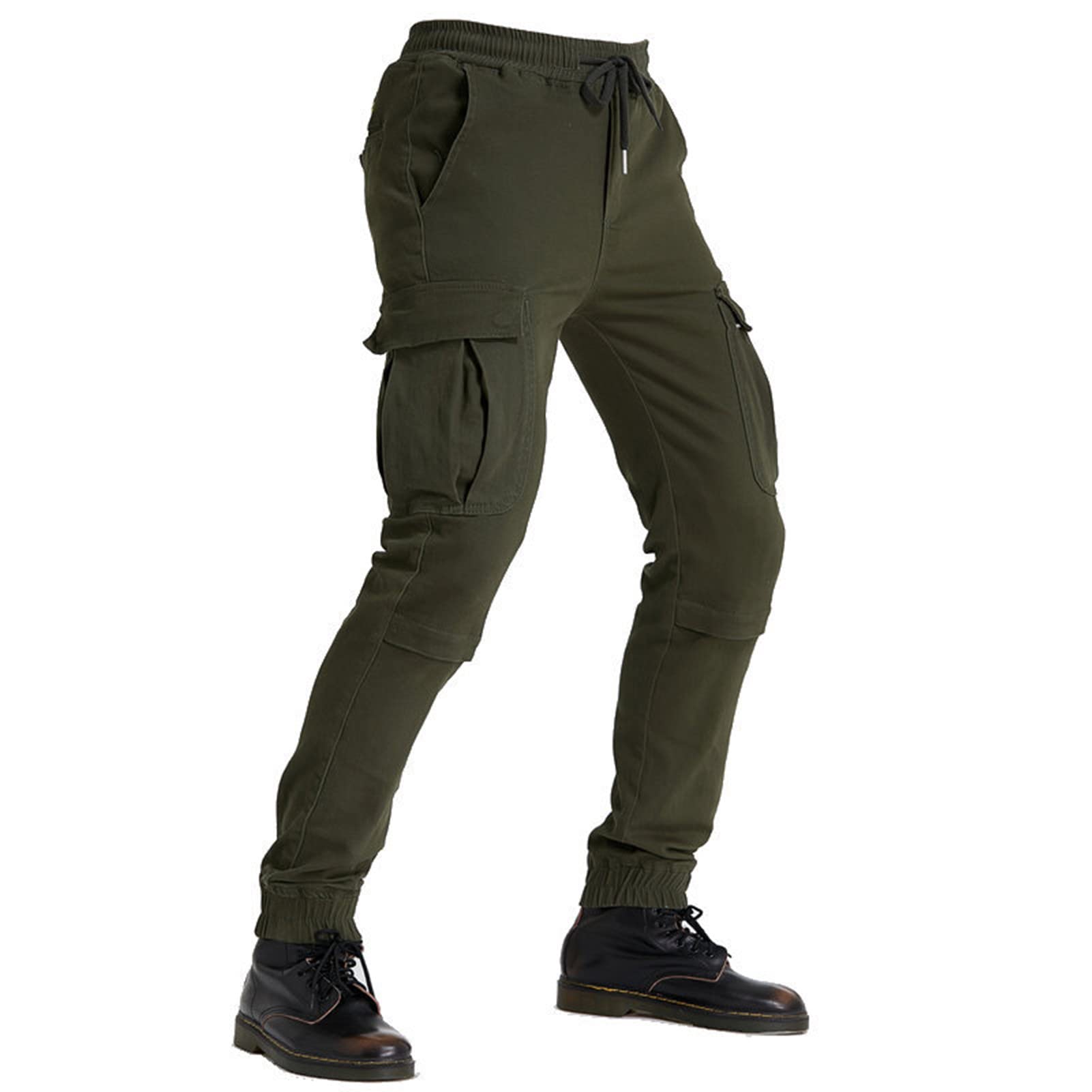 Jeans Da Moto Da Uomini E Donne Pantaloni Protettivi Da Moto Pantaloni In Denim Rinforzati Foderati Protettivi Approvati CE Rimovibili Corazzati Denim Modern-Fit (Verde,3XL)